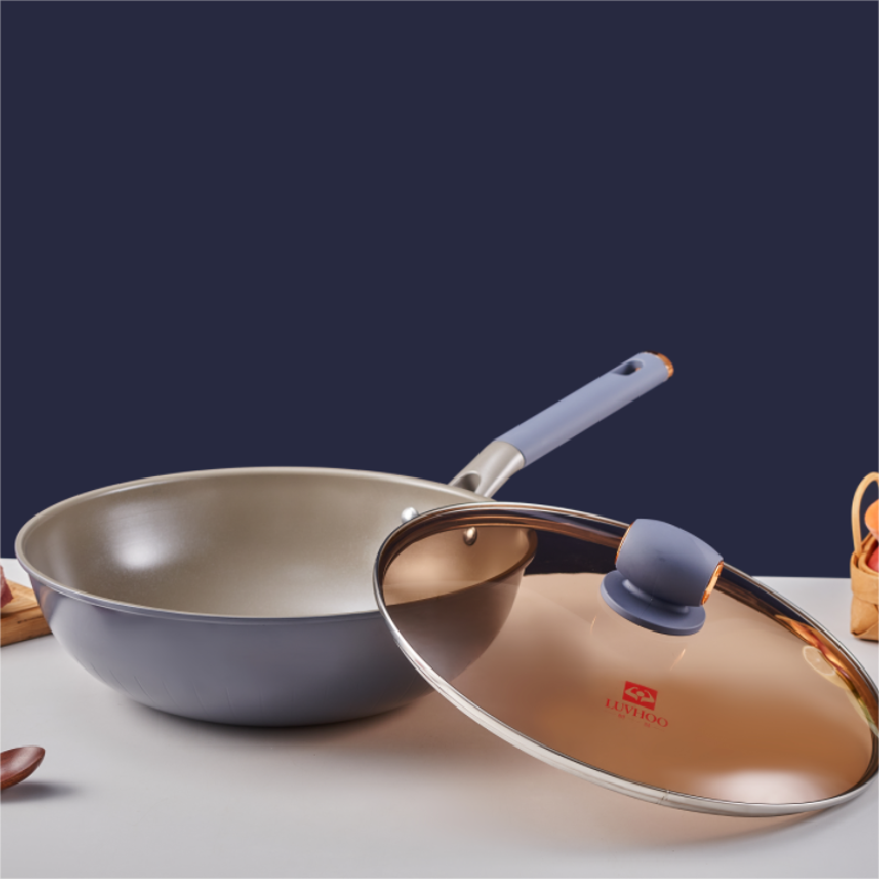 雾霭蓝韵不粘炒锅丨LH-CG23