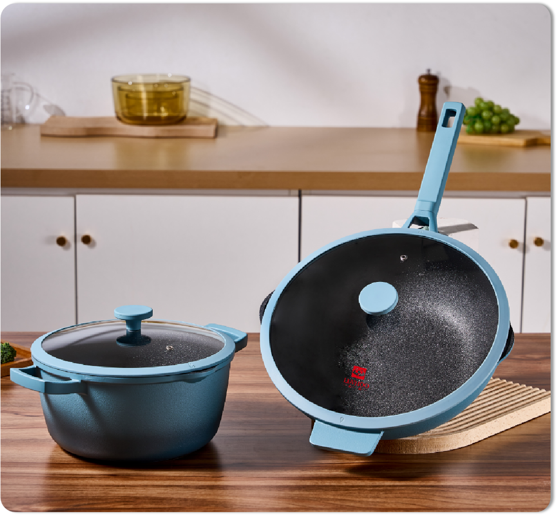 悦蓝不粘锅套装LH-TZ36       