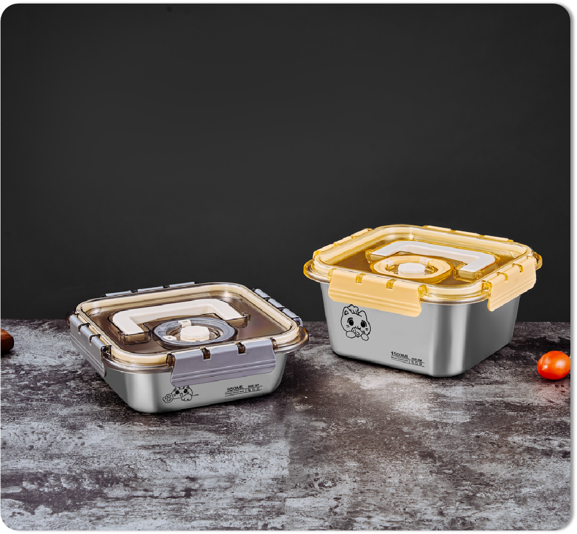 悦彩304不锈钢保鲜盒套装LH-GJ32     